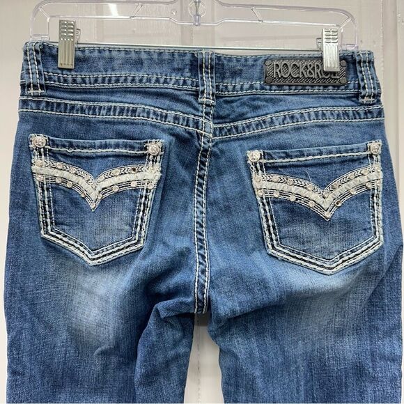 Rock & Roll Cowgirl western wear mid rise boot cut denim jeans women's 29 x 32 - Picture 1 of 7